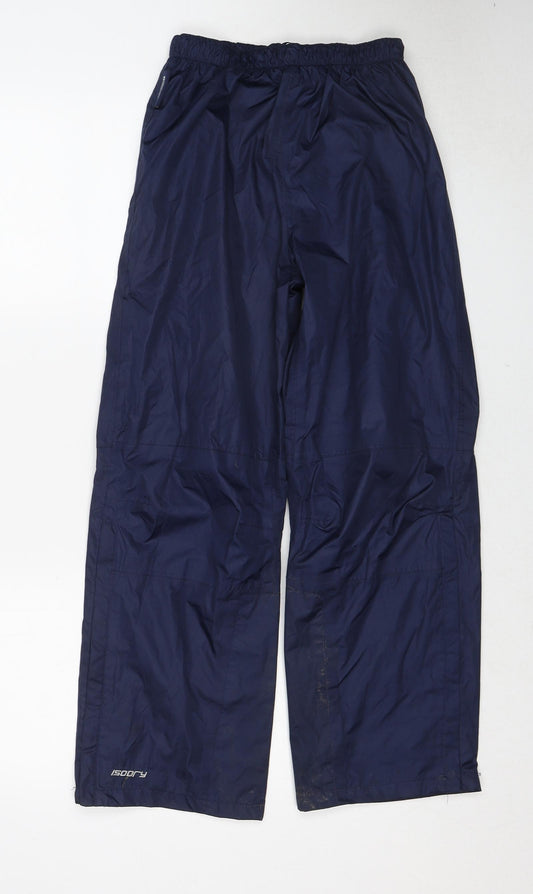 Mountain Warehouse Boys Blue Polyester Rain Trousers Trousers Size 11-12 Years Regular Pullover