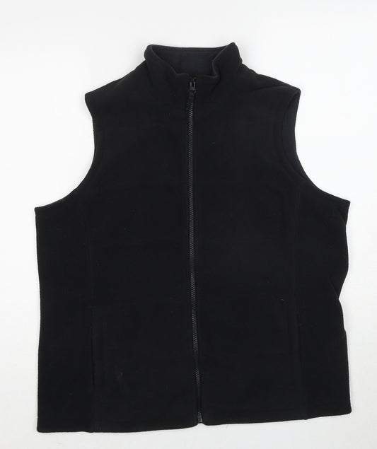 Lands' End Womens Black Jacket Waistcoat Size 14 Zip - Size 14-16