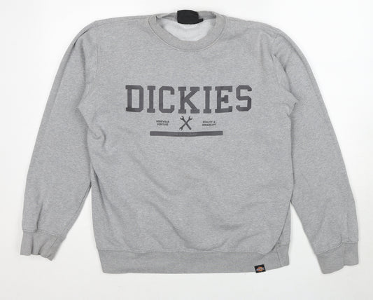 Dickies Mens Grey Cotton Pullover Sweatshirt Size M