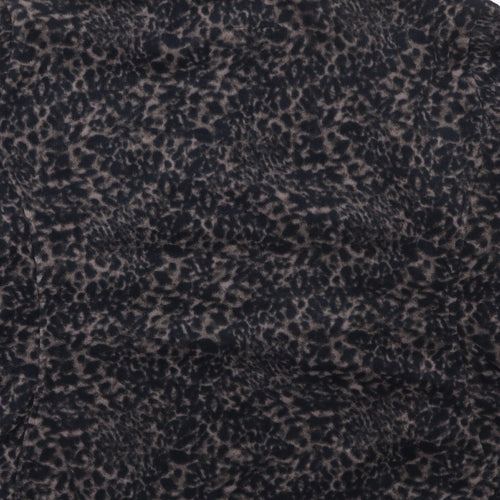 GOODMOVE Womens Black Animal Print Jacket Size 20 Zip - Leopard Pattern