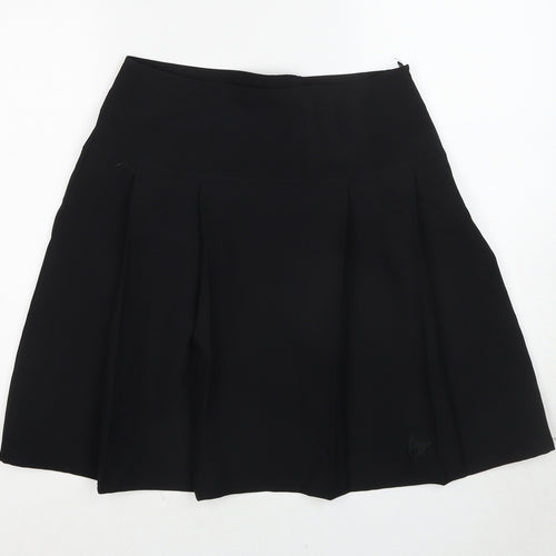 Banner Womens Black Polyester Pleated Skirt Size 28 in Zip