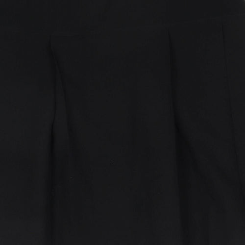 Banner Womens Black Polyester Pleated Skirt Size 28 in Zip