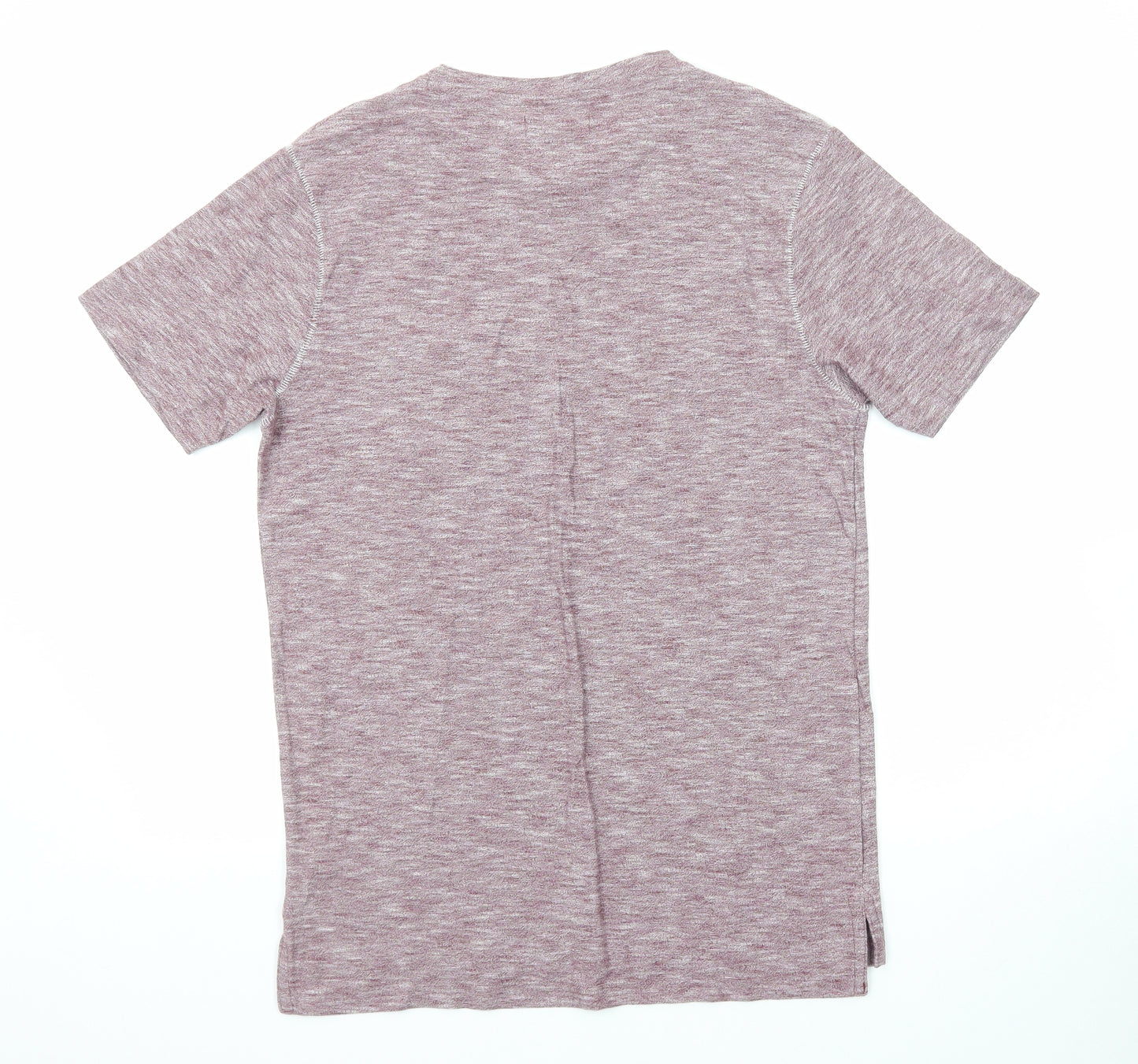 River Island Mens Purple Cotton T-Shirt Size S Round Neck