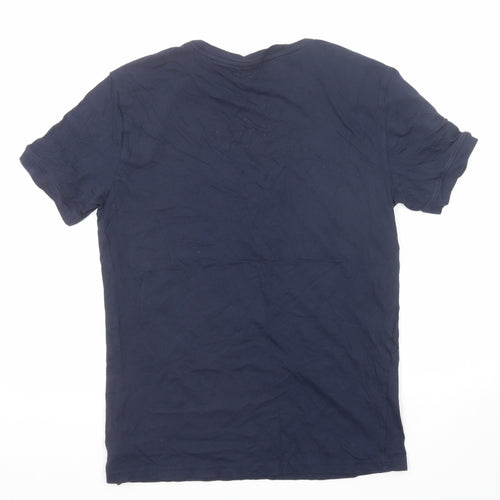 Tommy Hilfiger Mens Blue Cotton T-Shirt Size M Round Neck