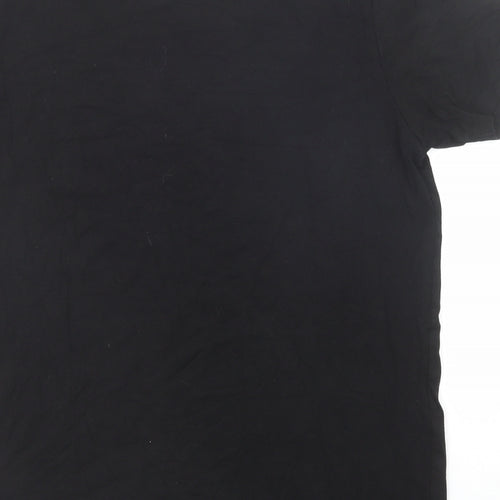 Gravity Mens Black Viscose T-Shirt Size L Round Neck - Built By Gravity
