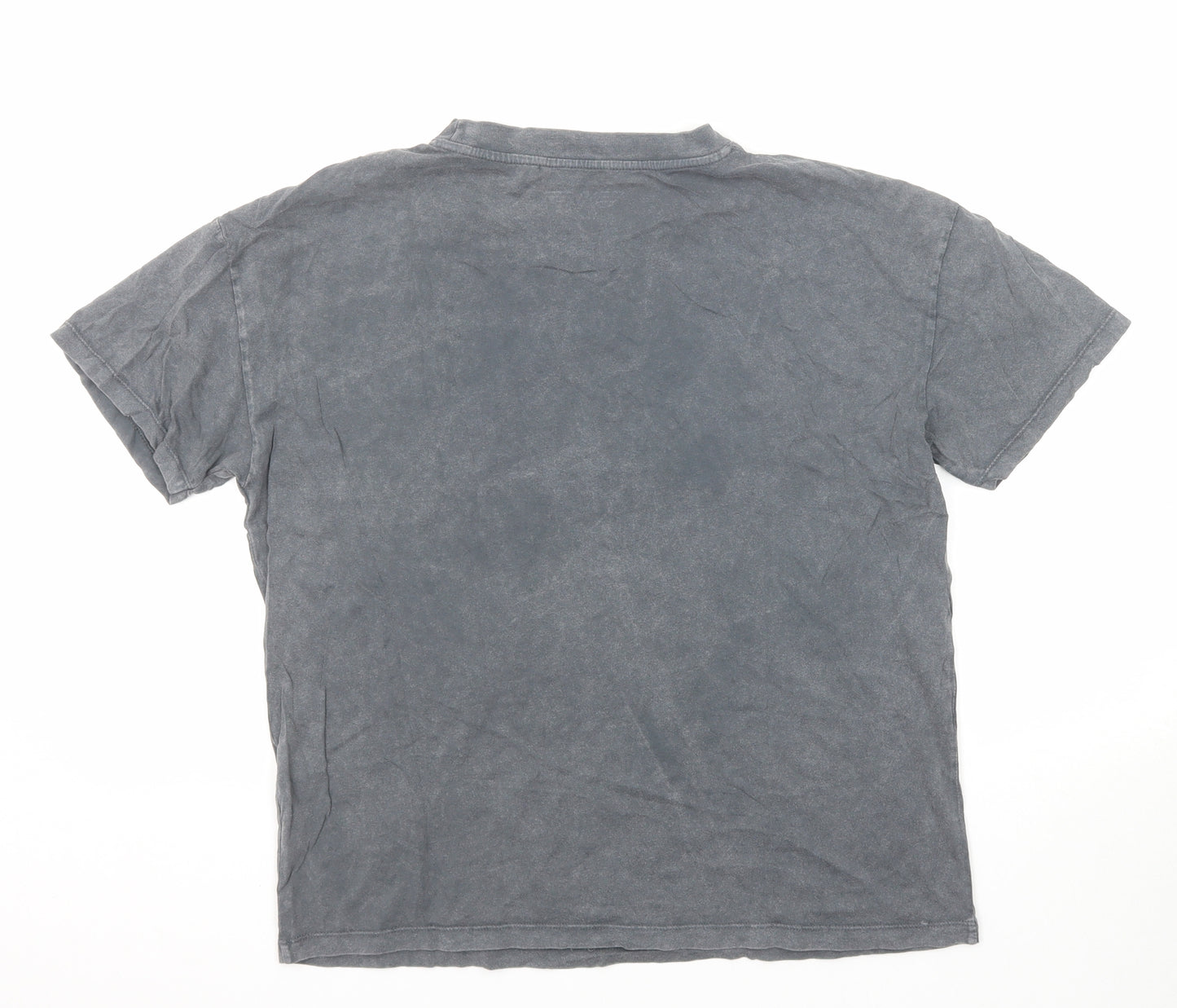 Pull&Bear Womens Grey Cotton Basic T-Shirt Size S Crew Neck - Wonder Woman