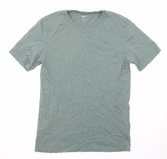NEXT Mens Green Cotton T-Shirt Size M Round Neck