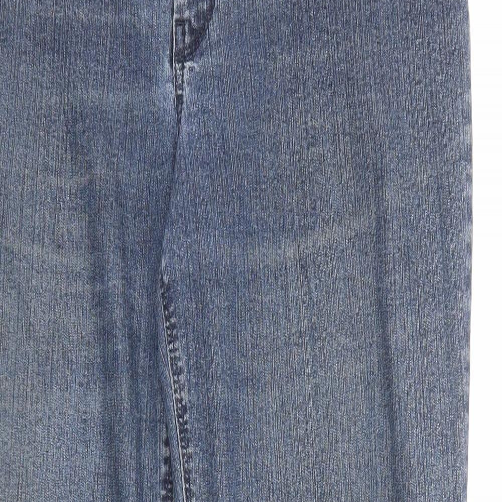 Atelier Womens Blue Cotton Straight Jeans Size 12 Regular Zip