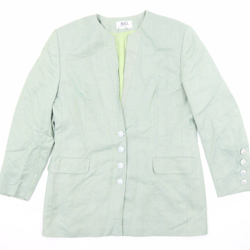 Rio Womens Green Viscose Jacket Suit Jacket Size 12