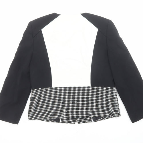Marks and Spencer Womens Black Geometric Jacket Size 10 Zip