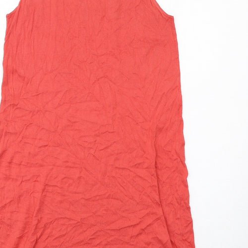 Hobbs Womens Red Cotton Tank Dress Size 10 Scoop Neck Pullover