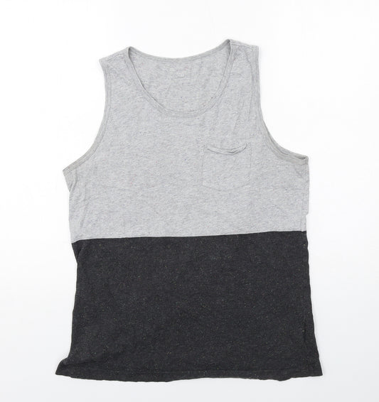 Gap Mens Grey Cotton T-Shirt Size M Round Neck