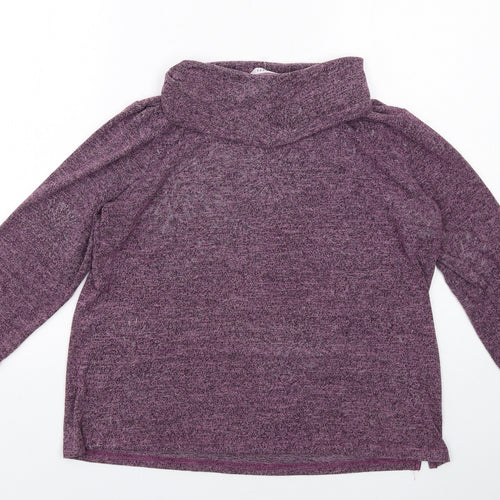 Chianti Womens Purple Roll Neck Viscose Pullover Jumper Size 18