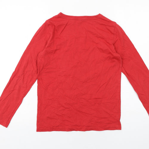 Joules Boys Red Cotton Pullover T-Shirt Size 11-12 Years Round Neck Pullover - Grizzly Bear