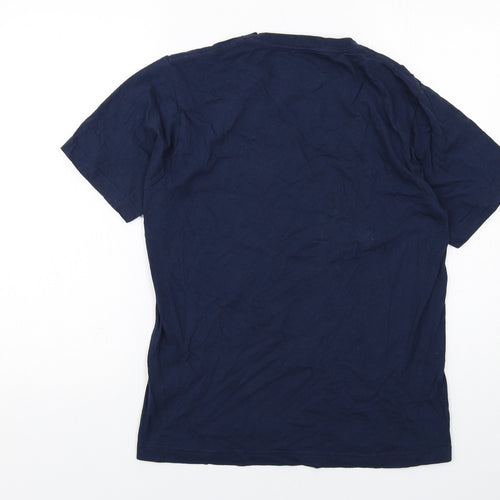 DKNY Mens Blue Cotton T-Shirt Size M Round Neck