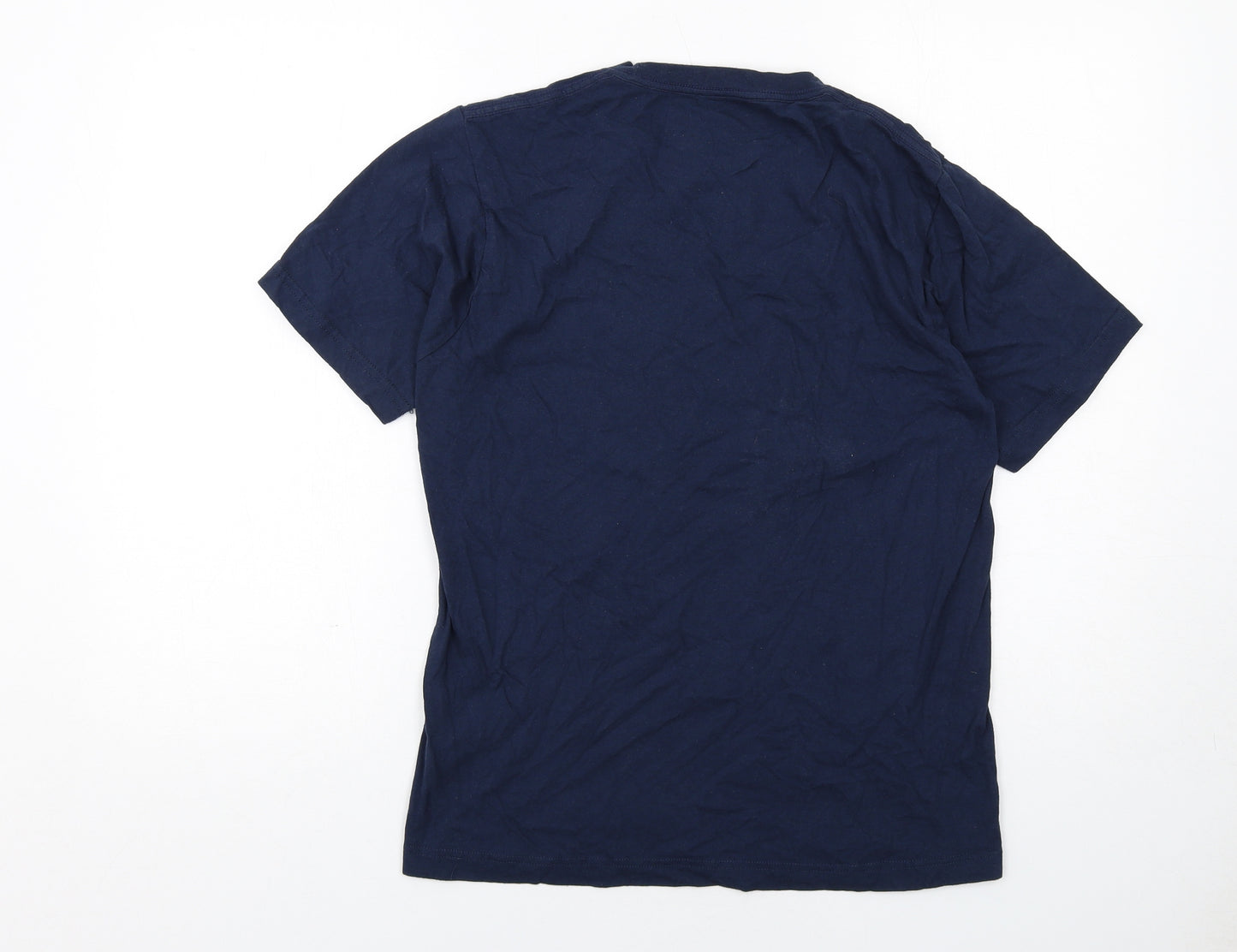 DKNY Mens Blue Cotton T-Shirt Size M Round Neck