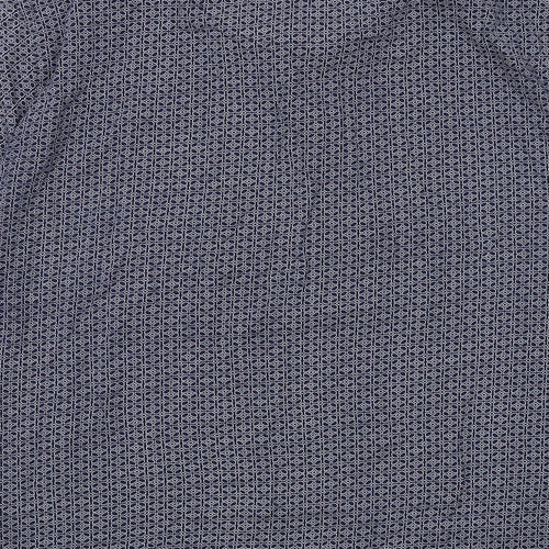 NEXT Mens Blue Geometric Cotton Polo Size XL Collared Button