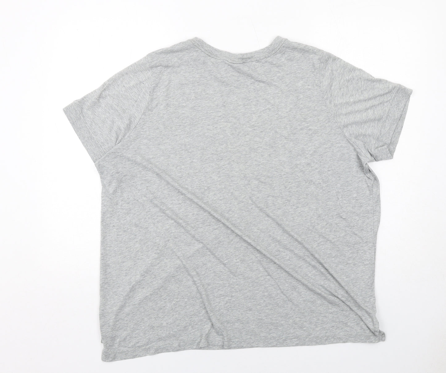 Nike Mens Grey Cotton T-Shirt Size 2XL Round Neck