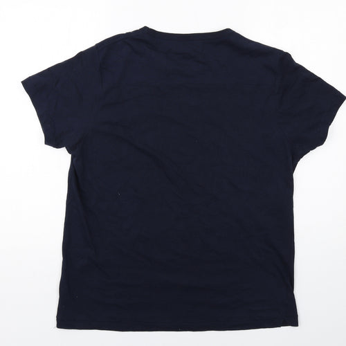 French Connection Mens Blue Cotton T-Shirt Size L Round Neck