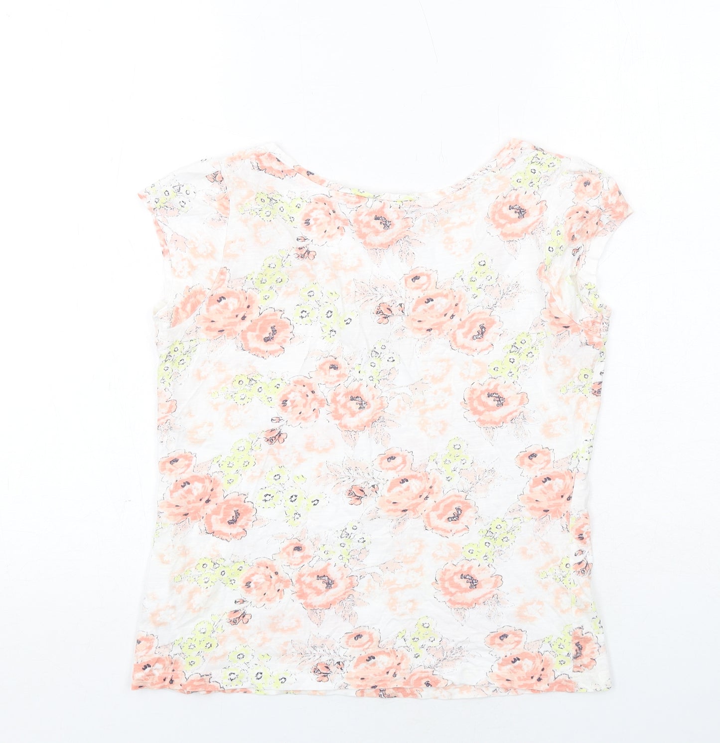 Dorothy Perkins Womens Multicoloured Floral Cotton Basic T-Shirt Size 10 Round Neck