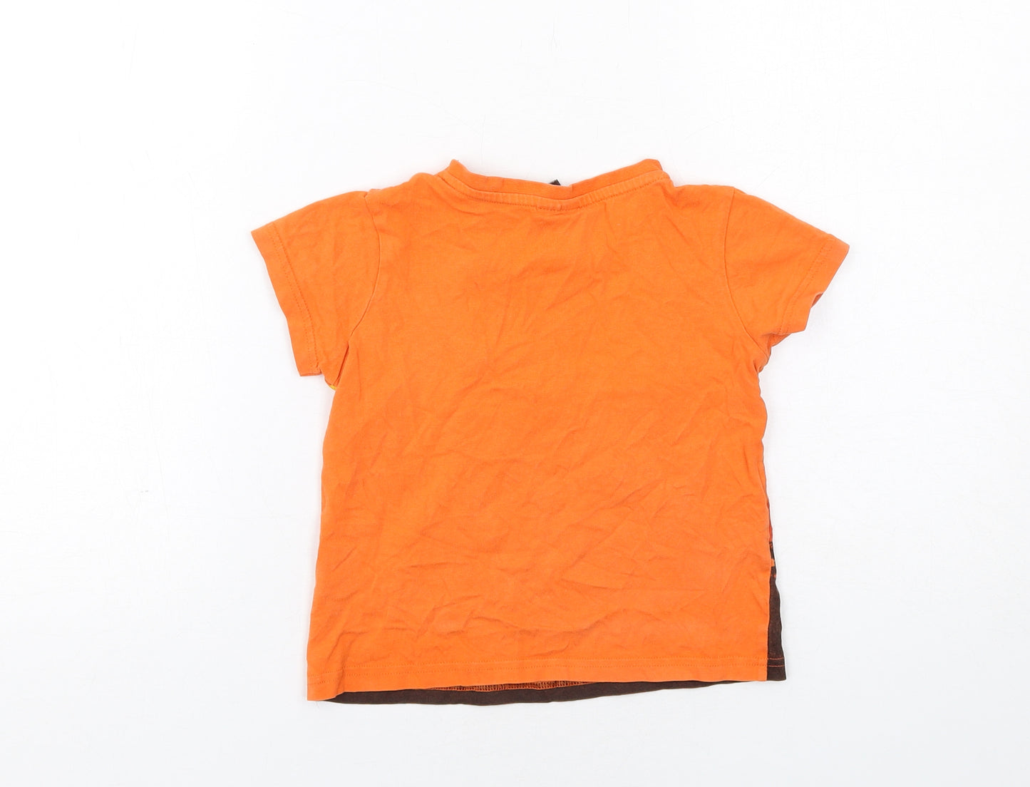 Jurassic World Boys Orange Cotton Basic T-Shirt Size 4-5 Years Round Neck Pullover - Jurassic World