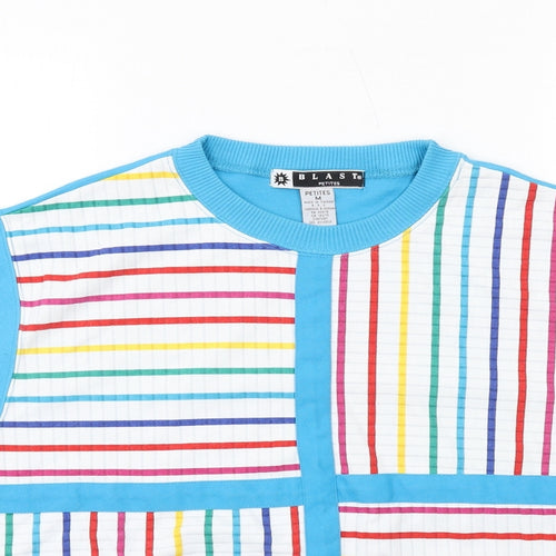 Blast Womens Multicoloured Polyester Pullover Sweatshirt Size M Pullover - Multicoloured Stripe