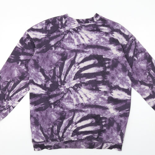 H&M Girls Purple Geometric Cotton Pullover Sweatshirt Size 13-14 Years Pullover - Dua Lipa