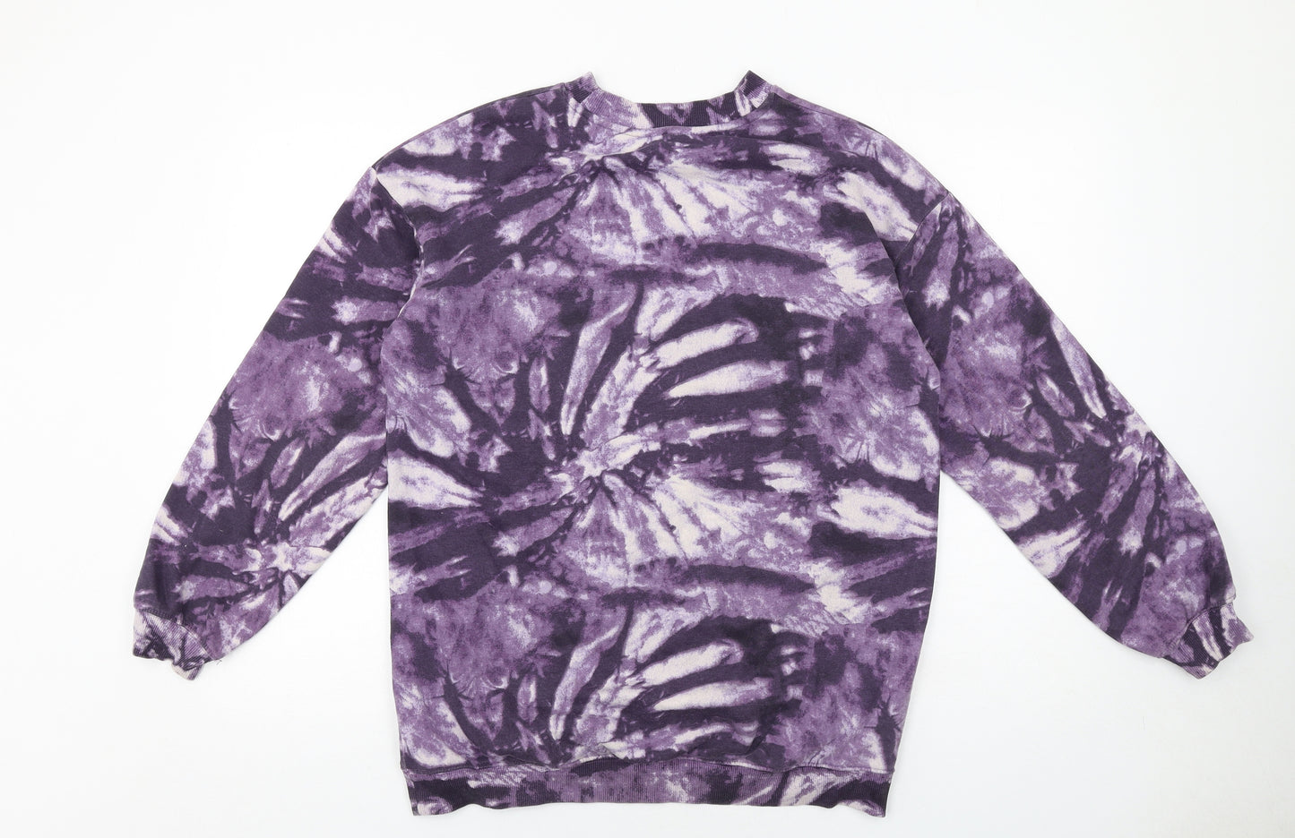 H&M Girls Purple Geometric Cotton Pullover Sweatshirt Size 13-14 Years Pullover - Dua Lipa