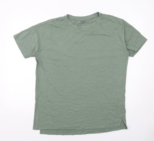 NEXT Mens Green Cotton T-Shirt Size M Round Neck