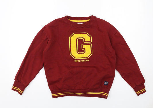 Marks and Spencer Boys Red Cotton Pullover Sweatshirt Size 10-11 Years Pullover - Harry Potter Gryffindor