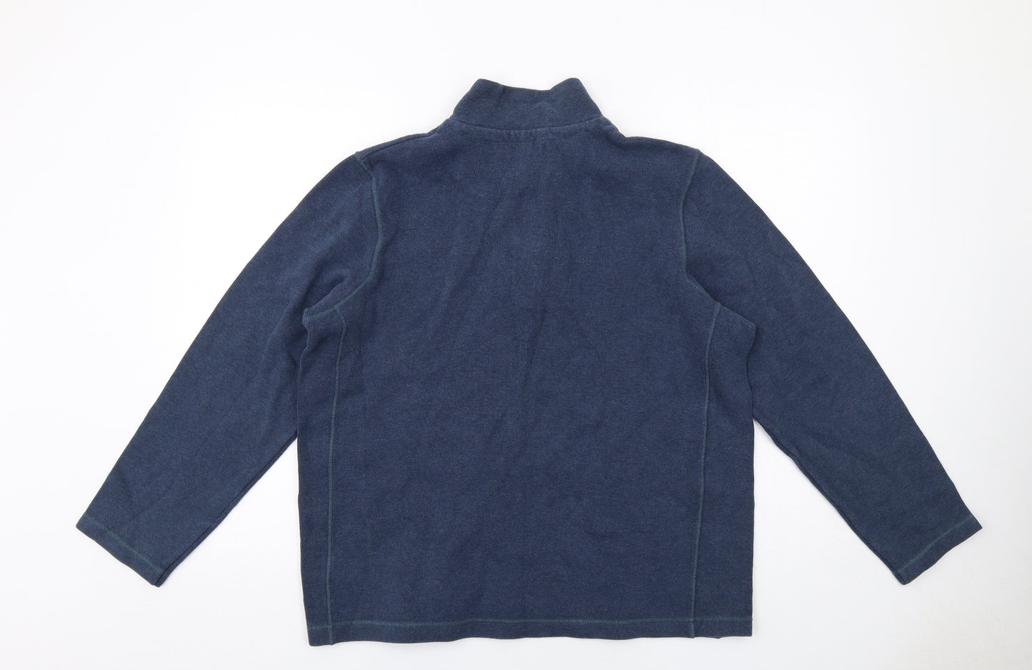 John Lewis Mens Blue Cotton Henley Sweatshirt Size L