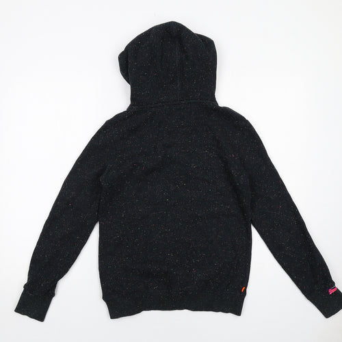 Superdry Womens Black Cotton Pullover Hoodie Size XS Pullover