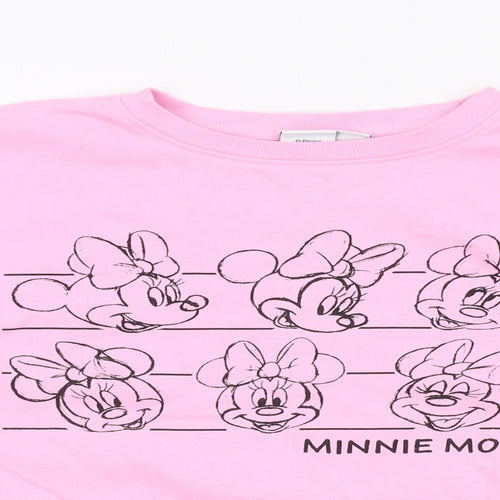 Disney Womens Pink Cotton Pullover Sweatshirt Size M Pullover - Minnie Mouse
