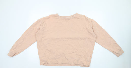 Miss Selfridge Womens Beige Cotton Pullover Sweatshirt Size L Pullover