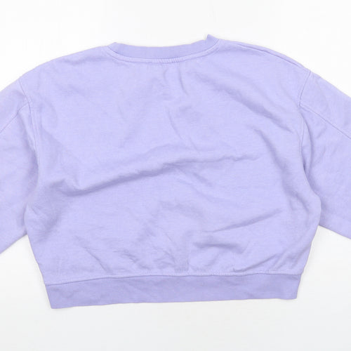 Zara Womens Purple Cotton Pullover Sweatshirt Size L Pullover