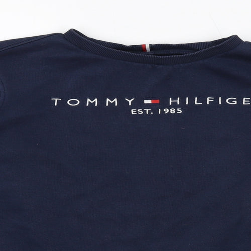 Tommy Hilfiger Boys Blue Cotton Pullover Sweatshirt Size 12-13 Years Pullover