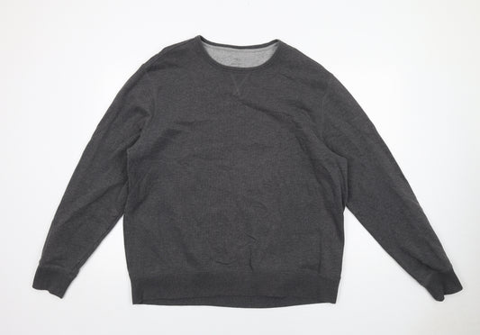 Marks and Spencer Mens Grey Cotton Pullover Sweatshirt Size 2XL