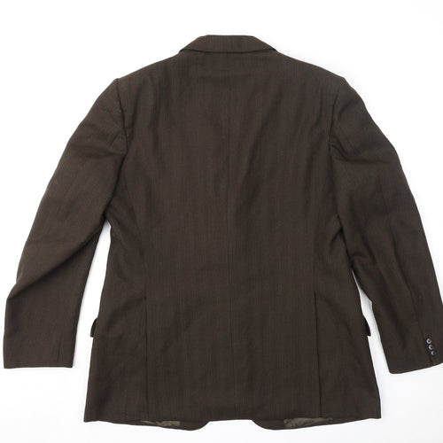 John Collier Mens Brown Striped Polyester Jacket Suit Jacket Size 44 Regular