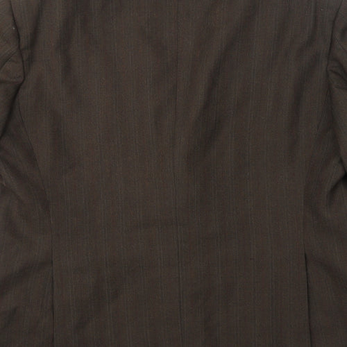 John Collier Mens Brown Striped Polyester Jacket Suit Jacket Size 44 Regular