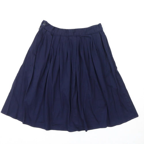 Grace Karin Womens Blue Polyester Pleated Skirt Size S Button