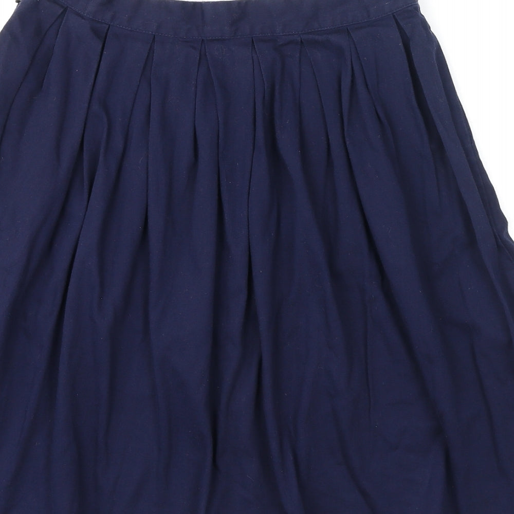 Grace Karin Womens Blue Polyester Pleated Skirt Size S Button