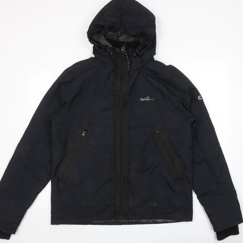 Gio-Goi Mens Black Jacket Size XL Zip - Hooded Logo