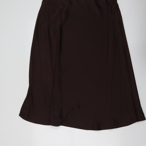 Marks and Spencer Womens Brown Polyester Swing Skirt Size 20