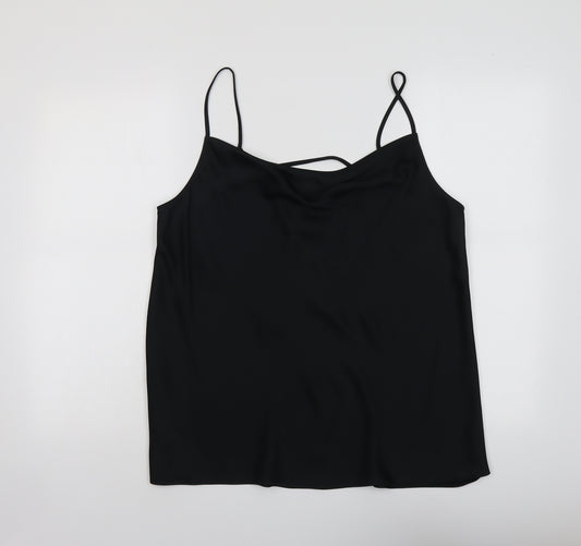 Marks and Spencer Womens Black Polyester Basic Tank Size 18 Round Neck