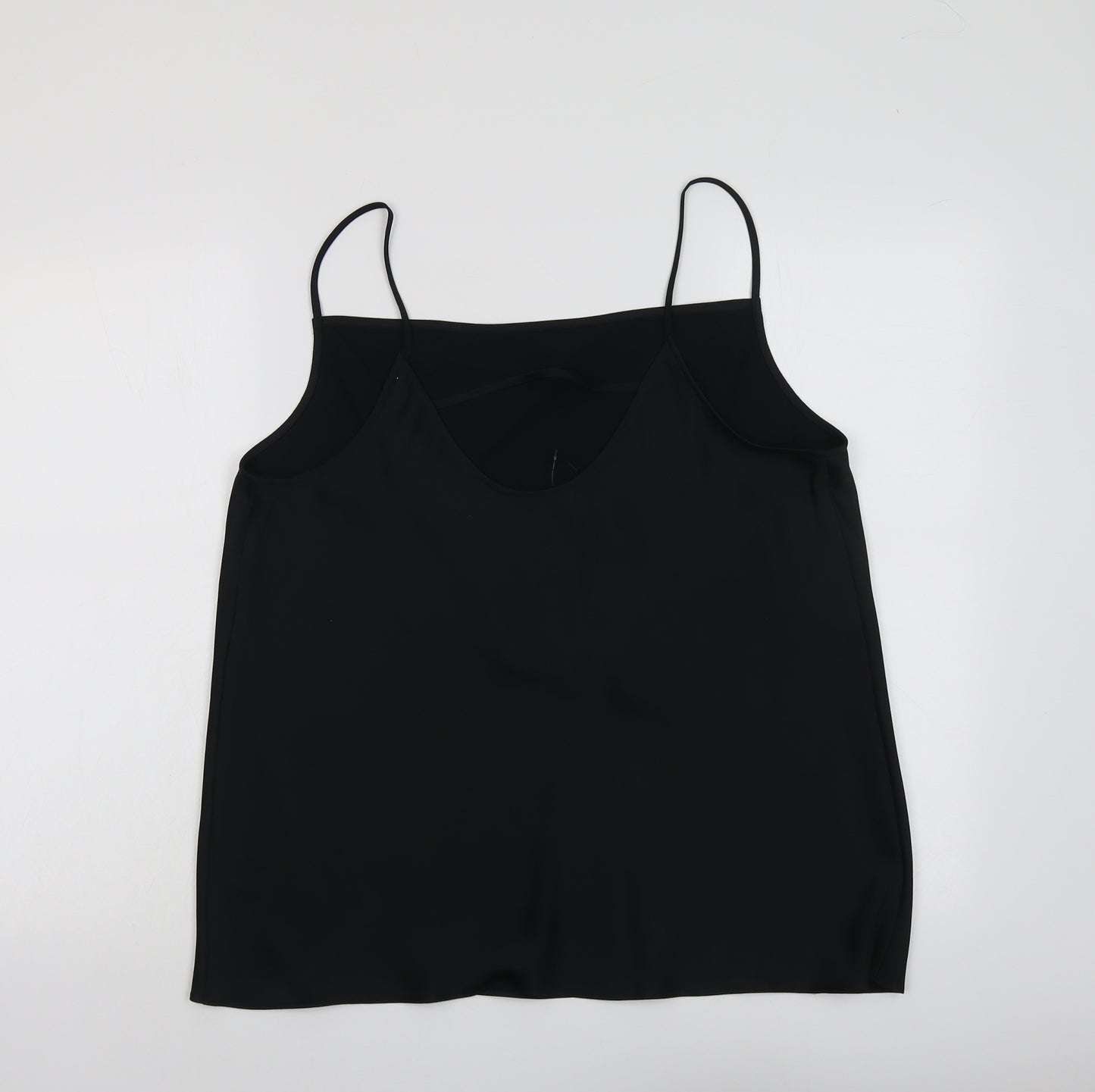Marks and Spencer Womens Black Polyester Basic Tank Size 18 Round Neck