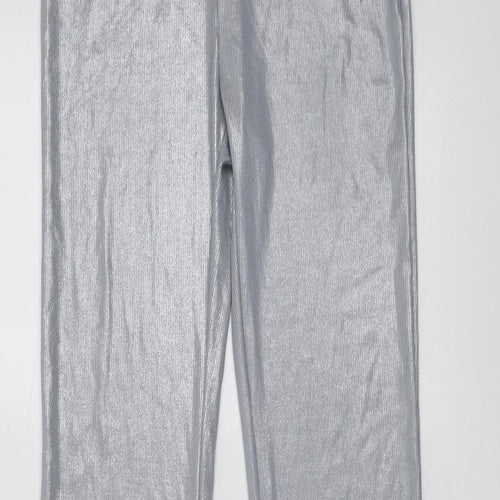 Bershka Womens Silver Polyester Dress Pants Trousers Size S L31 in Regular