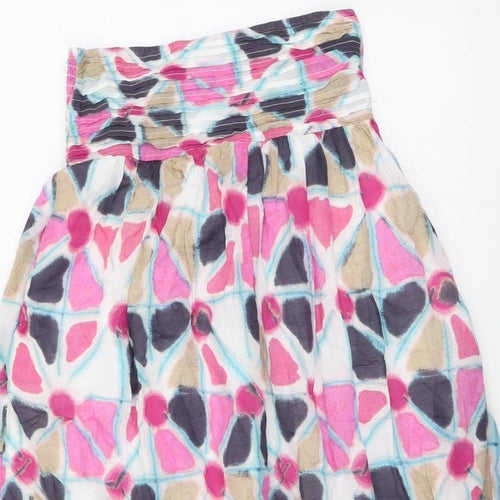 White Stuff Womens Multicoloured Geometric Cotton Peasant Skirt Size 8