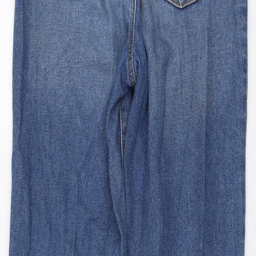Zara Girls Blue Cotton Straight Jeans Size 13-14 Years Regular Button
