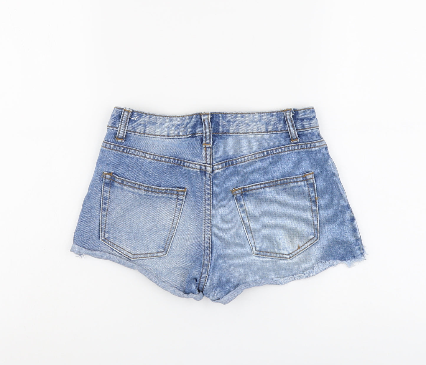 FOREVER 21 Womens Blue Cotton Cut-Off Shorts Size 24 in L3 in Regular Button