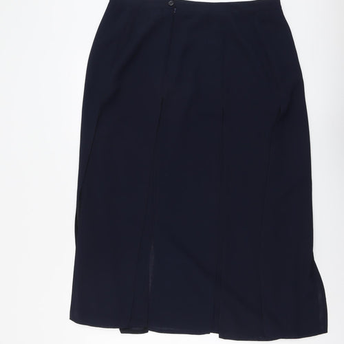 Roman Womens Blue Polyester Swing Skirt Size 20 Zip